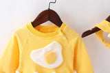 Baby Cartoon Egg Shape Design Long Sleeved Cute Bodysuit With Headband by MyKids-USA™