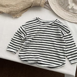 Baby Striped Graphic Long Sleeve Soft Cotton Loose Shirt by MyKids-USA™