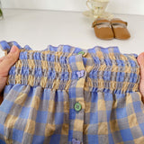 Baby Plaid Pattern Sling Blouses With Shorts Summer Sets by MyKids-USA™