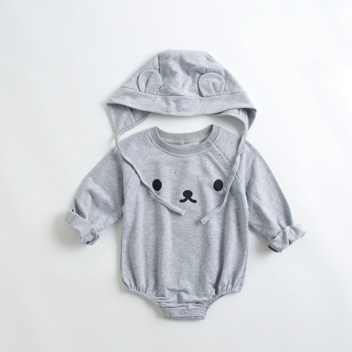 Baby 1pcs Cartoon Print Pattern Long Sleeved Cotton Triangle Onesies With Hat by MyKids-USA™