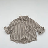 Baby Striped Print Pattern Single Breasted Design Cotton Shirt by MyKids-USA™