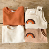 Baby Solid Color Shirt Combo Corduroy Fabric Strap Onesies Sets by MyKids-USA™