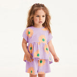 Baby Girl Flower Graphic Short Sleeve Summer Sets by MyKids-USA™