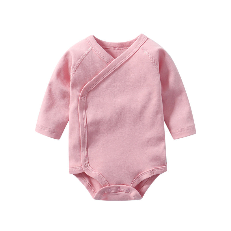 Baby Multi Color Bias Placket With Slanting Button Long Sleeve Onesies by MyKids-USA™