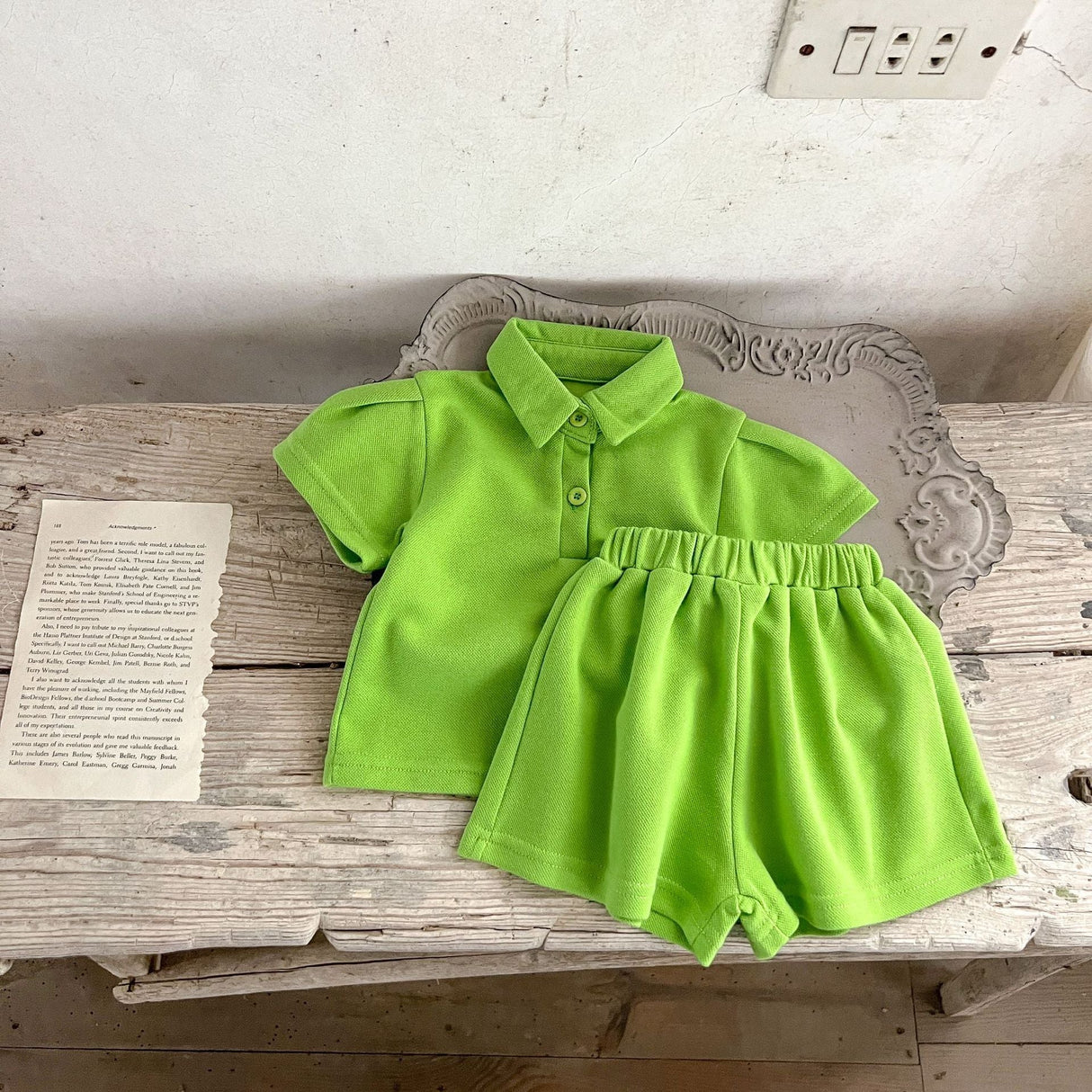 Baby Solid Color Polo Neck Summer Clothing Sets by MyKids-USA™