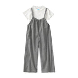 Baby Girl Solid Color Tops Combo Plaid Pattern Overalls 2-Pieces Sets by MyKids-USA™