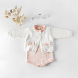 Baby Girl 1pcs Contrast Longsleeve Knit Bodysuit & Cardigan 1-Pieces Sets by MyKids-USA™