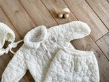 Baby Bear Patched Pattern Quilted Warm Lapel Cute Sets by MyKids-USA™