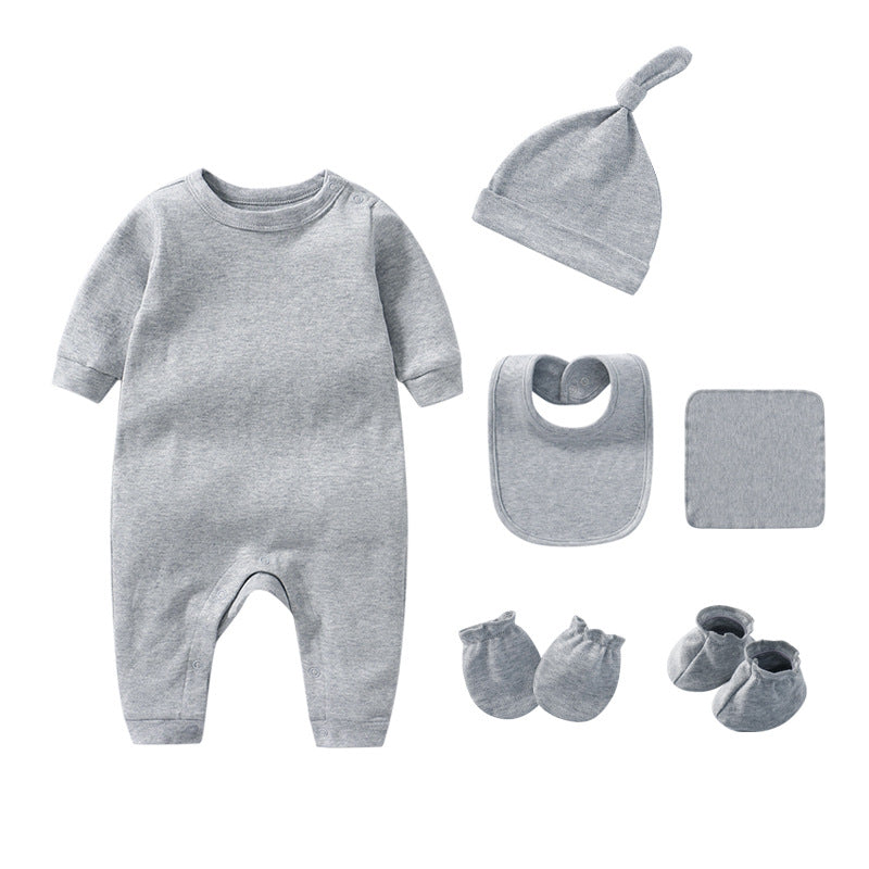 Newborn Solid Color Romper Hat, Bib, Gloves, Footwear, Square Scarf Sets by MyKids-USA™