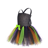 Children’s Halloween Little Witch Costume Mesh Tutu Dress & Hat by MyKids-USA™ - Vysn