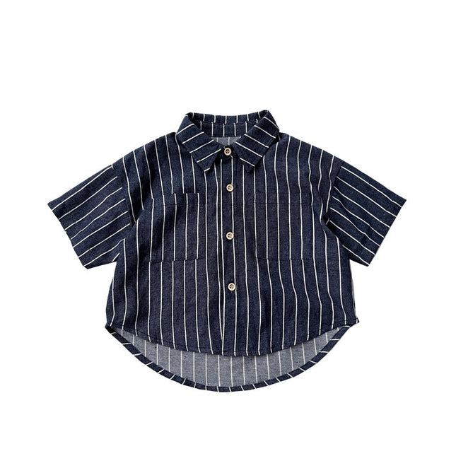 Baby Unisex Striped Pattern Single Breasted Summer Shirt by MyKids-USA™