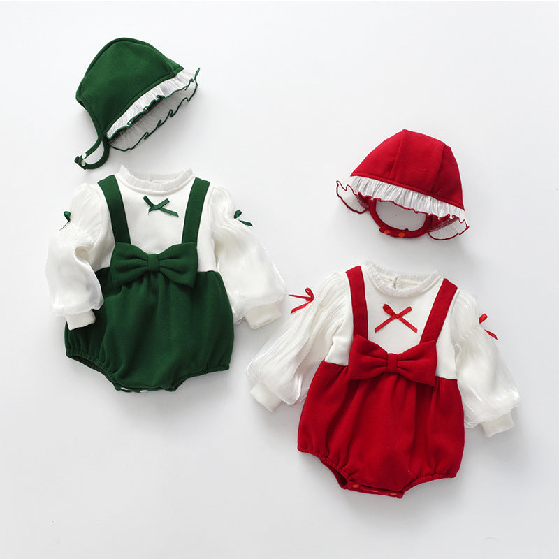 Baby False Pieces Design Bow Patched Design Long Sleeve Onesies by MyKids-USA™