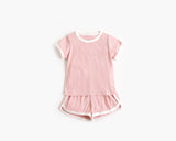 Baby Solid Color Neck Color Matching Design Sports Sets In Summer by MyKids-USA™