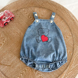 Baby Cartoon Bear Pattern Fashion Denim Strap Oniesies by MyKids-USA™