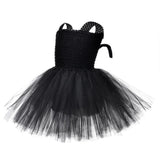 Children’s Halloween Solid Color Cat Costume Mesh Tutu Dress & 1-Piece Jewelry Sets by MyKids-USA™ - Vysn