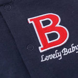 Baby Letter Embroidered Pattern Long Sleeves Baseball Rompers by MyKids-USA™