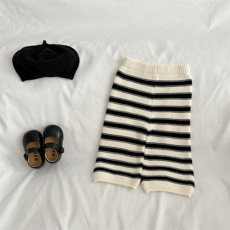 Baby Striped Pattern Lapel Knitted Cardigan With Pants Sets by MyKids-USA™