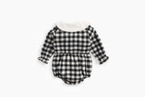 Baby Girl Plaid Pattern Doll Collar Design Long Sleeve Onesies With Buttons by MyKids-USA™