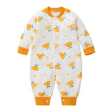 Baby Cartoon Pattern Button Front Design Long Sleeves Cotton Romper by MyKids-USA™