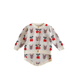 Baby Girl 1pcs Allover Roses Embroidered Graphic Crotch Bodysuit & Cardigan Handmade Knitted Sets by MyKids-USA™