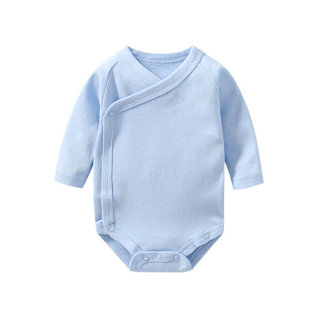 Baby Multi Color Bias Placket With Slanting Button Long Sleeve Onesies by MyKids-USA™