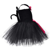 Children’s Halloween Solid Color Cat Costume Mesh Tutu Dress & 1-Piece Jewelry Sets by MyKids-USA™ - Vysn