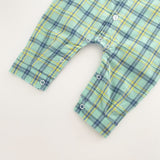 Baby Boy Classic Plaid Pattern Lapel Design Long Sleeve Rompers by MyKids-USA™