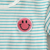 Baby Smiley Patched Pattern Striped Graphic Tee Combo Shorts Sets by MyKids-USA™