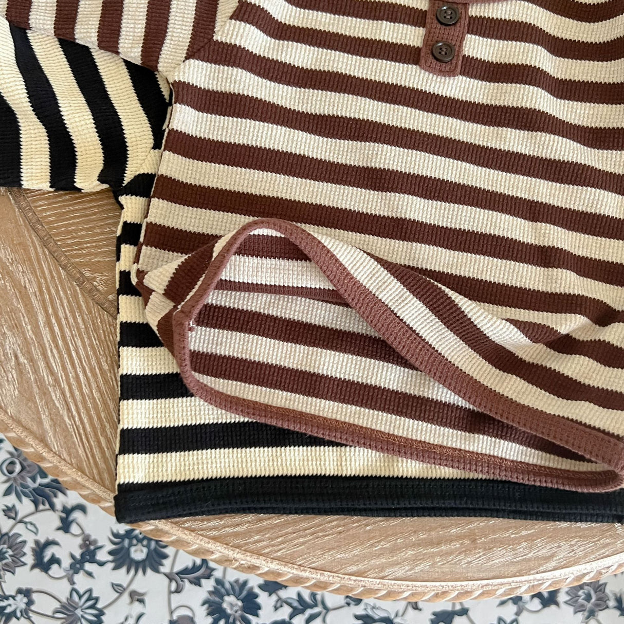 Baby Striped Pattern Long Sleeve Tops & Triangle Shorts 1 Pieces Sets by MyKids-USA™