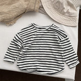 Baby Striped Graphic Long Sleeve Soft Cotton Loose Shirt by MyKids-USA™