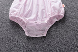 Baby Girl Embroidery Pattern Ruffle Collar Design Bubble Short-Sleeved Onesies With Hat by MyKids-USA™