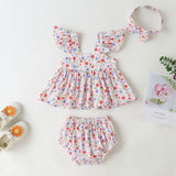 Baby Girl Little Floral Print Sleeveless Dress Combo Short Pants In Sets by MyKids-USA™