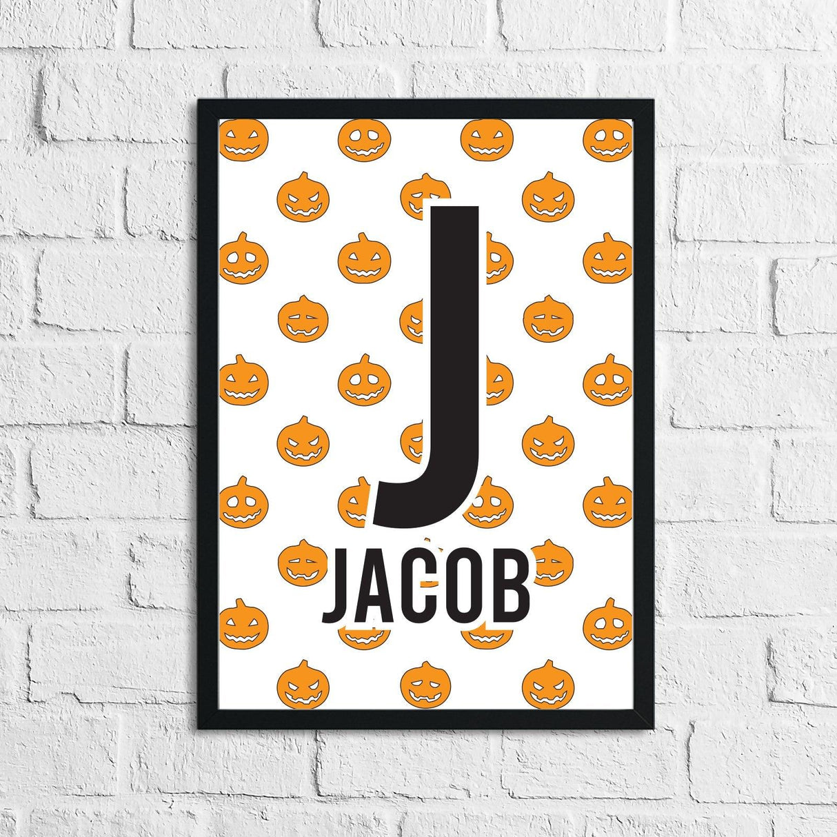 Personalised Pumpkin Halloween Name Children's Room Wall Decor Print by WinsterCreations™ Official Store - Vysn