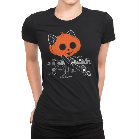 Pumpkitty Zombie - Womens Premium by RIPT Apparel - Vysn