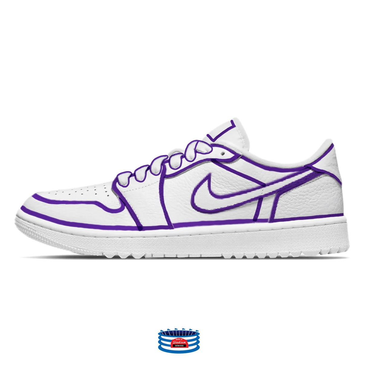 "Purple Lines" Jordan 1 Golf Shoes by Stadium Custom Kicks