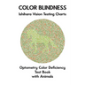 Color Blindness Ishihara Vision Testing Charts Optometry Color Deficiency Test Book With Animals: Plate Diagrams for Monochromacy Dichromacy Protanopi
