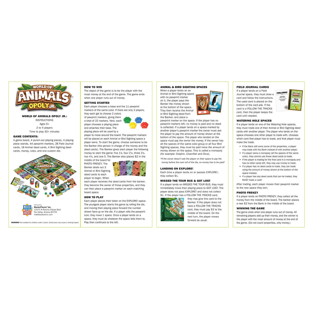 World of Animals Opoly Junior by MasterPieces Puzzle Company INC