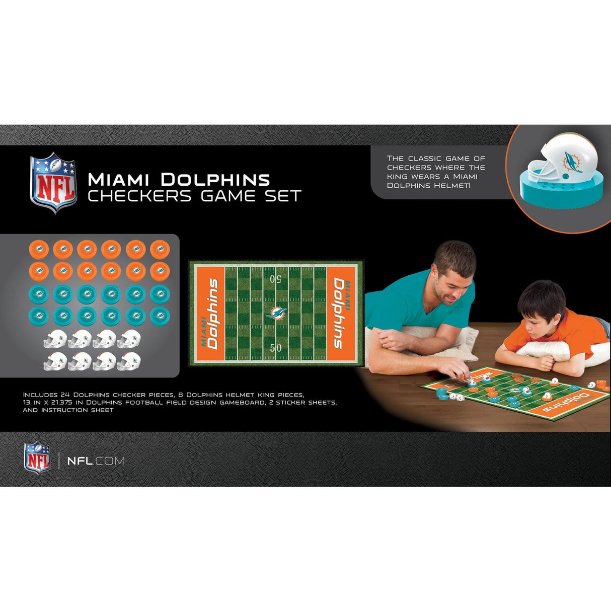 Miami Dolphins Checkers Board Game by MasterPieces Puzzle Company INC