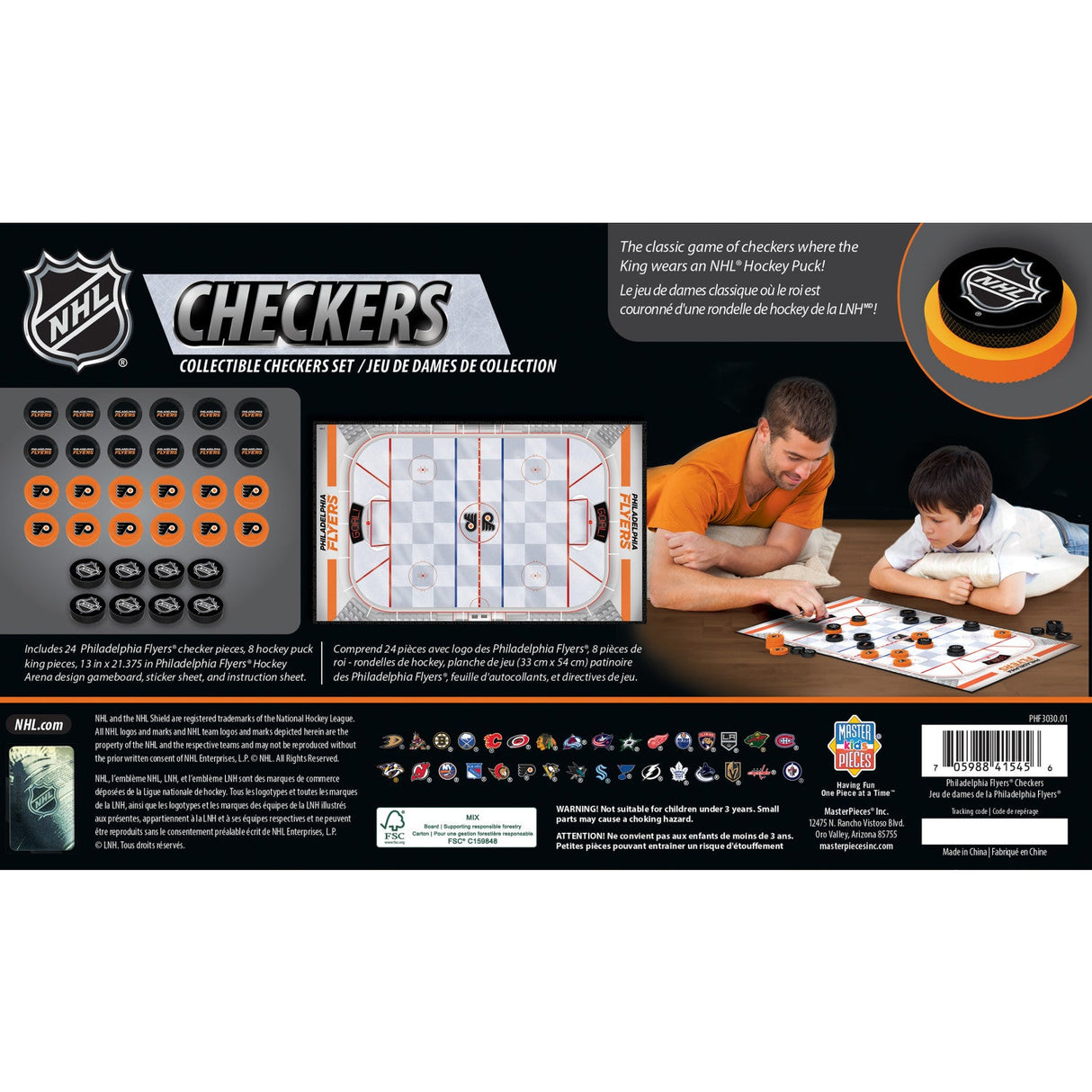 Philadelphia Flyers Checkers Board Game by MasterPieces Puzzle Company INC