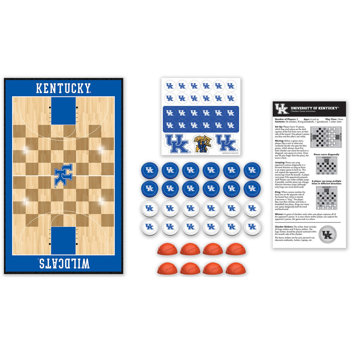 Kentucky Wildcats Checkers Board Game by MasterPieces Puzzle Company INC