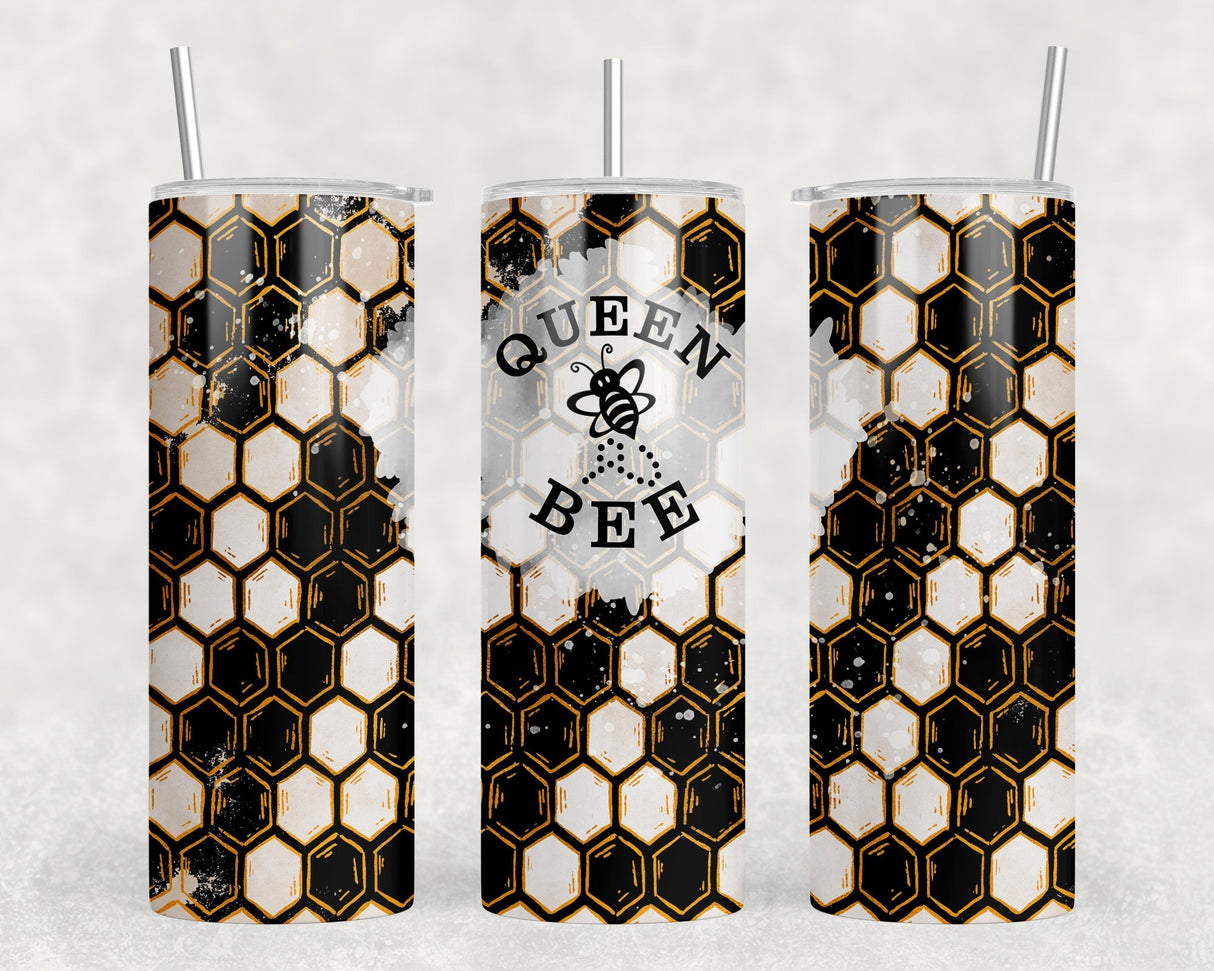 Queen Bee|Skinny Tumbler|Optional Bluetooth Speaker| Speaker Color Varies by Rowdy Ridge Co