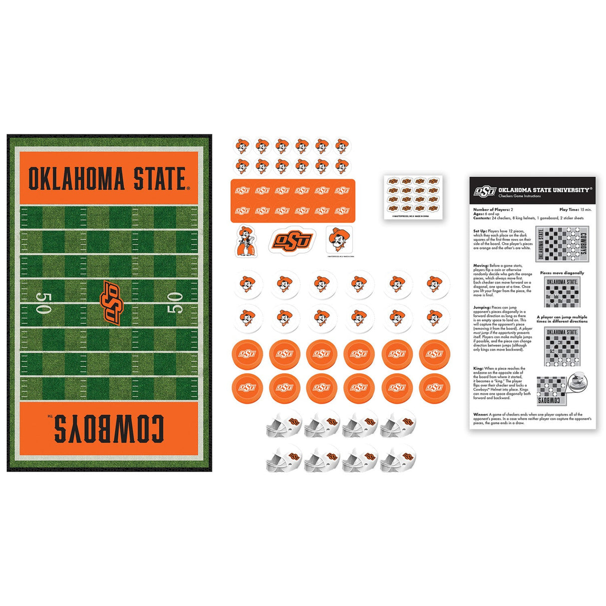 Oklahoma State Cowboys Checkers Board Game by MasterPieces Puzzle Company INC