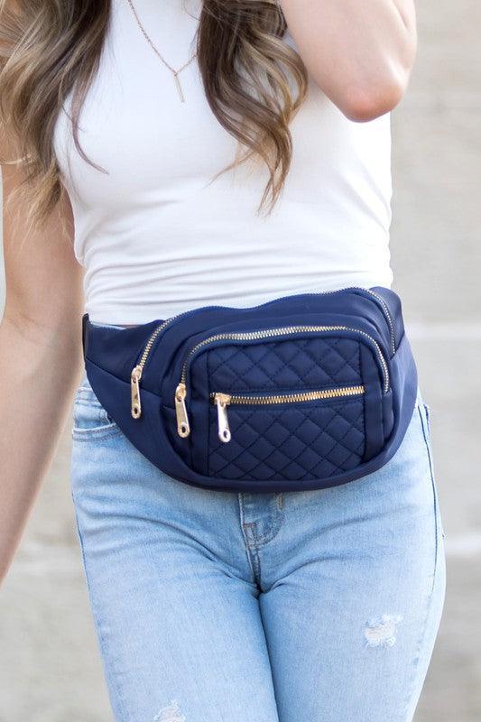 Quilted Belt Sling Bum Bag - Vysn