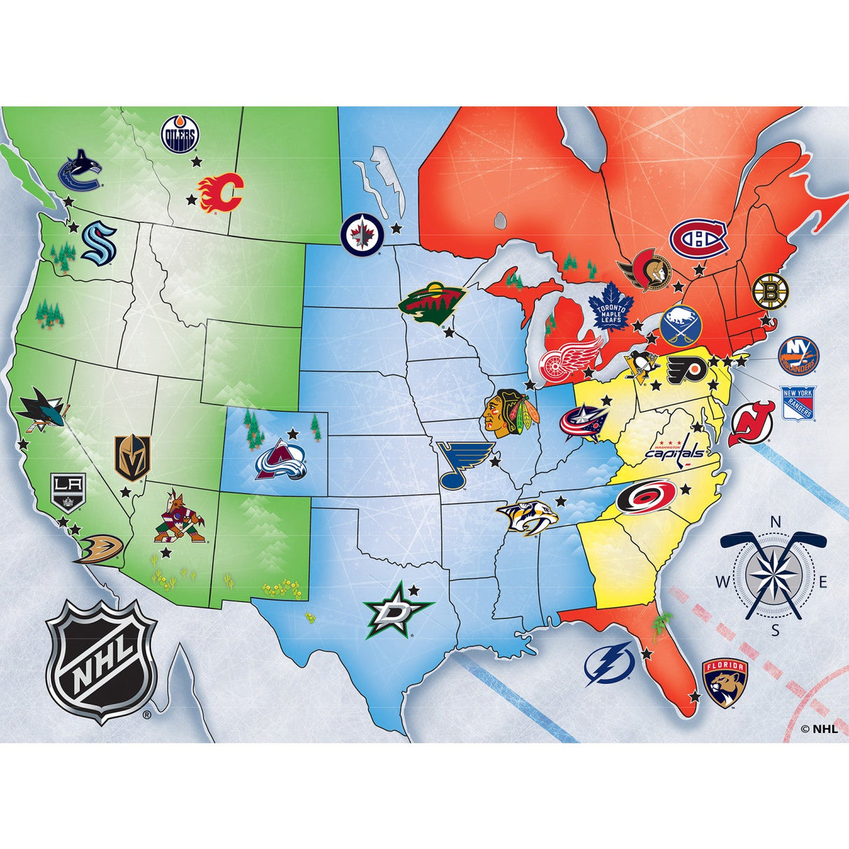 NHL - League Map 500 Piece Jigsaw Puzzle by MasterPieces Puzzle Company INC