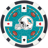 Miami Dolphins 100 Piece Poker Chips by MasterPieces Puzzle Company INC