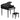 30-Key Wood Toy Kids Grand Piano with Bench & Music Rack-Black