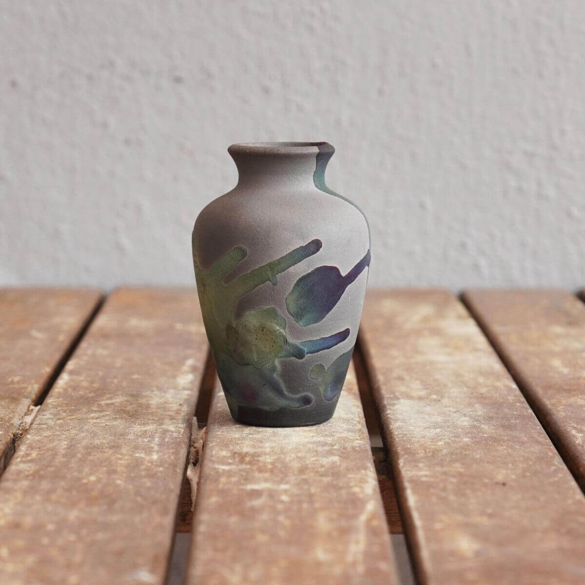 RAAQUU Hana O Mini Ceramic Vase 3.5" Raku Fired Pottery Gift by RAAQUU