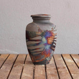 RAAQUU Omoide Ceramic Urn (Pre-Order) for Adult Remains - Raku Pottery 170 cubic inches Unique Handmade Cremation Vessel for Ashes, Pets, Cats, Dogs by RAAQUU