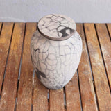 RAAQUU Omoide Ceramic Urn (Pre-Order) for Adult Remains - Raku Pottery 170 cubic inches Unique Handmade Cremation Vessel for Ashes, Pets, Cats, Dogs by RAAQUU