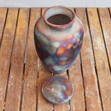 RAAQUU Omoide Ceramic Urn (Pre-Order) for Adult Remains - Raku Pottery 170 cubic inches Unique Handmade Cremation Vessel for Ashes, Pets, Cats, Dogs by RAAQUU